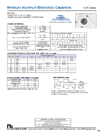 NIC [radial thru-hole] NSR Series  . Electronic Components Datasheets Passive components capacitors NIC NIC [radial thru-hole] NSR Series.pdf