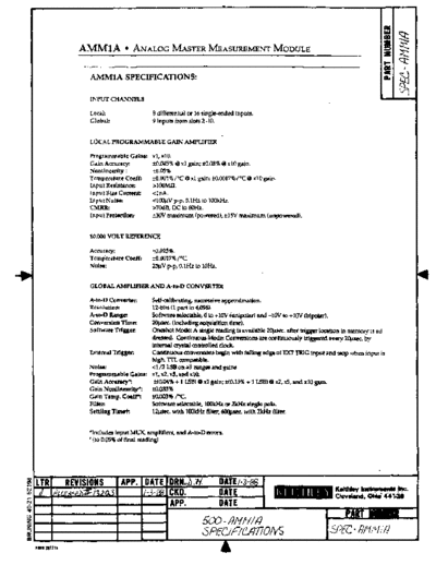 Keithley AMM1A 500RevA DocSpec  Keithley 500 AMM1A_500RevA_DocSpec.pdf