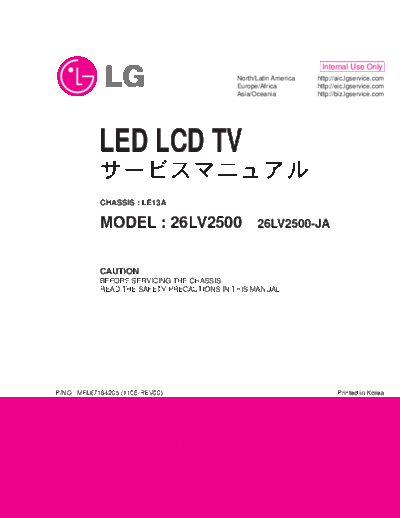 LG LG LE13A 26LV2500-JA [SM]  LG Monitor LG_LE13A_26LV2500-JA_[SM].pdf