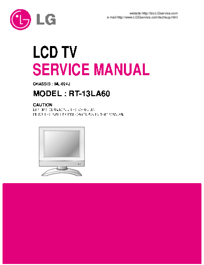 LG RT-13LA60 Service Manual  LG LCD RT-13LA60 Service Manual.pdf