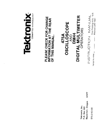 Tektronix Tek475A-DM44-op  Tektronix 475A Tek475A-DM44-op.pdf