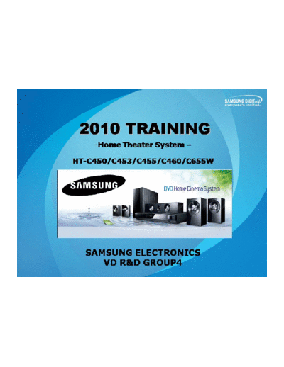 Samsung HT-C450 453 455 460 655W training manual Samsung Audio HT-C450, HT-C453, HT-C455, HT-C460, HT-C655W SAMSUNG_HT-C450_453_455_460_655W_training_manual.pdf