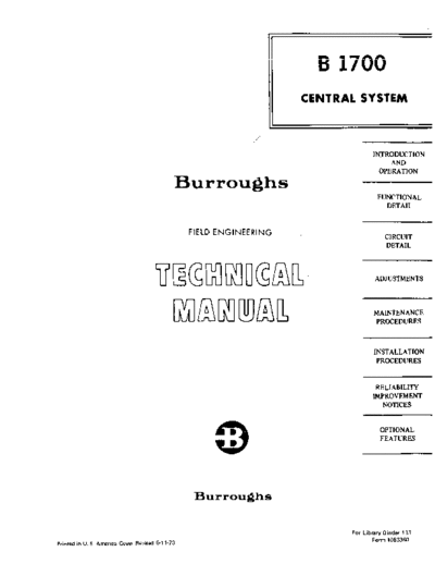 burroughs 1053360 B1700 FE Tech May73  burroughs B1700 1053360_B1700_FE_Tech_May73.pdf