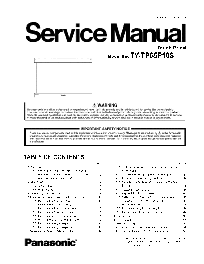 panasonic Panasonic TY-TP65P10S [SM]  panasonic Monitor Panasonic_TY-TP65P10S_[SM].pdf