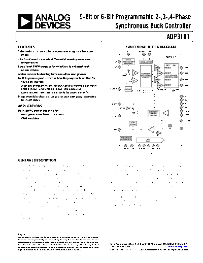 Various ADP3181 - 5-Bit or 6-Bit Programmable 2-,3-,4-Phase Synchronous Buck Controller . Electronic Components Datasheets Various ADP3181 - 5-Bit or 6-Bit Programmable 2-,3-,4-Phase Synchronous Buck Controller.pdf