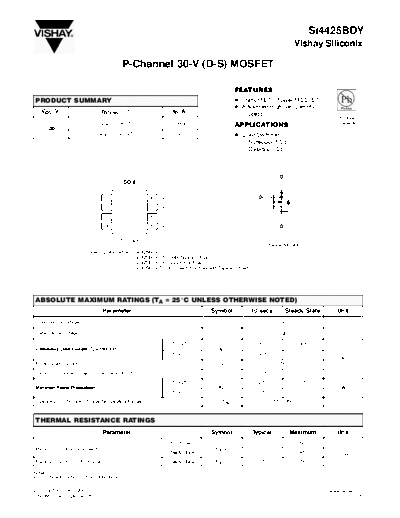 . Electronic Components Datasheets SI4425BDY - P-Channel 30-V (D-S) MOSFET  . Electronic Components Datasheets Various SI4425BDY - P-Channel 30-V (D-S) MOSFET.pdf