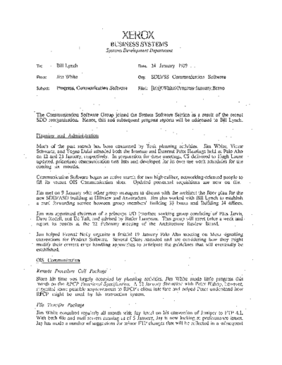 xerox 19790124 Progress Communications Software  xerox sdd memos_1979 19790124_Progress_Communications_Software.pdf