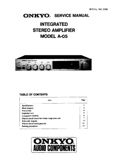 ONKYO Onkyo-A-05-Service-Manual  ONKYO Audio A-05 Onkyo-A-05-Service-Manual.pdf