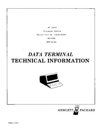 HP 13220-91097 2624 Processor Module Apr81  HP terminal 262x 13220-91097_2624_Processor_Module_Apr81.pdf