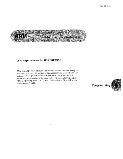 IBM C20-1641-1 Core Requirements of 1130 Fortran  IBM 1130 lang C20-1641-1_Core_Requirements_of_1130_Fortran.pdf