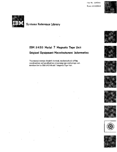 IBM A32-0004-0 2420 Model 7 OEM Oct68  IBM 24xx 2420 A32-0004-0_2420_Model_7_OEM_Oct68.pdf