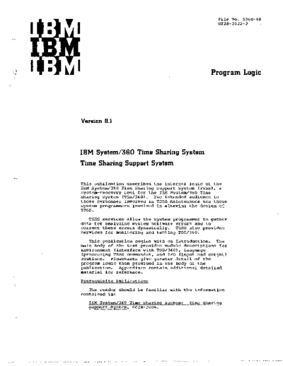 IBM GY28-2022-2 Time Sharing System Time Sharing Support System PLM Sep71 IBM 360 tss GY28-2022-2_Time_Sharing_System_Time_Sharing_Support_System_PLM_Sep71.pdf