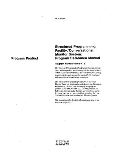 IBM SH20-2409-0 Structured Programming Facility CMS Program Reference Sep79 IBM 370 ISPF SH20-2409-0_Structured_Programming_Facility_CMS_Program_Reference_Sep79.pdf