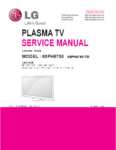 LG Service Manual 60PH6700  LG LCD 60PH6700 Service Manual 60PH6700.pdf