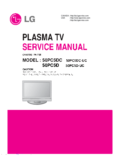 LG 50pc5dc  LG Plasma 50PC5DC  chassis  PA-73E 50pc5dc.pdf