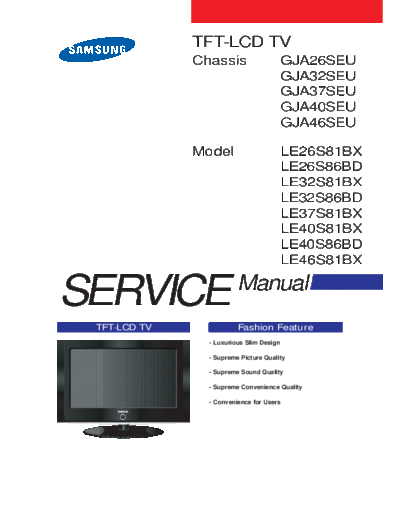 Samsung LE26S81BX ET-SB-EX-SI 1242027702  Samsung LCD TV LE32S81BX  chassis GJA32SEU LE26S81BX_ET-SB-EX-SI_1242027702.pdf