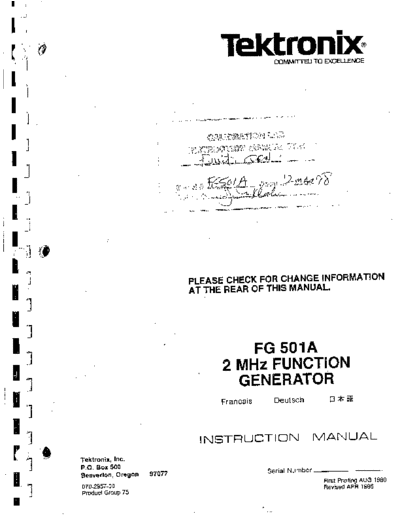 Tektronix 1 Specification&Operation  Tektronix FG501 FG501 1_Specification&Operation.pdf