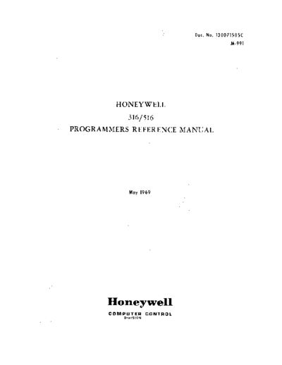 honeywell 130071585C H316PRM May69  honeywell series16 h316 130071585C_H316PRM_May69.pdf