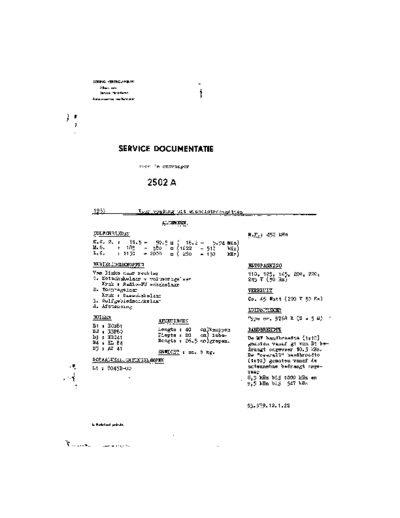 DUX (PHILIPS) Siera Aristona 2502A  . Rare and Ancient Equipment DUX (PHILIPS) SA2502A Siera Aristona_2502A.pdf