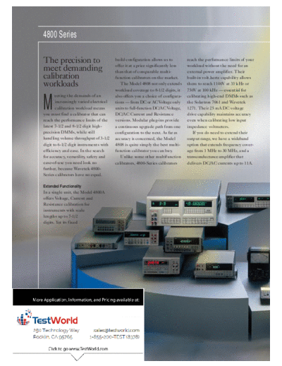 Datron brochure-Wavetek-4808-multifunction-dmm-calibrator new . Rare and Ancient Equipment Datron 4808 brochure-Wavetek-4808-multifunction-dmm-calibrator_new.pdf