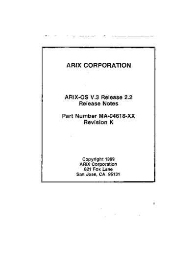 arete_arix Arix V.3 2.2 Release Notes Oct89  . Rare and Ancient Equipment arete_arix a1000 Arix_V.3_2.2_Release_Notes_Oct89.pdf