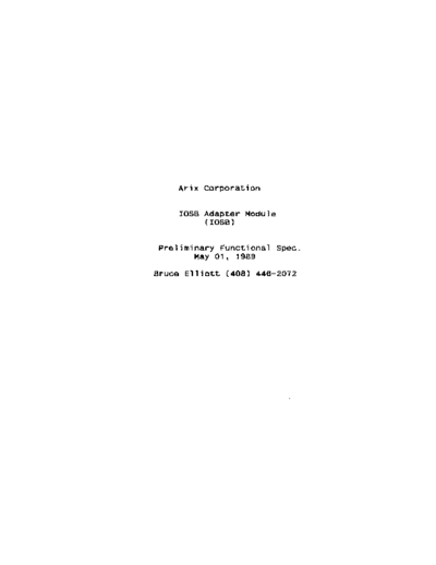 . Rare and Ancient Equipment IOSB Adapter Module Functional Spec May89 . Rare and Ancient Equipment arete_arix s90 IOSB_Adapter_Module_Functional_Spec_May89.pdf