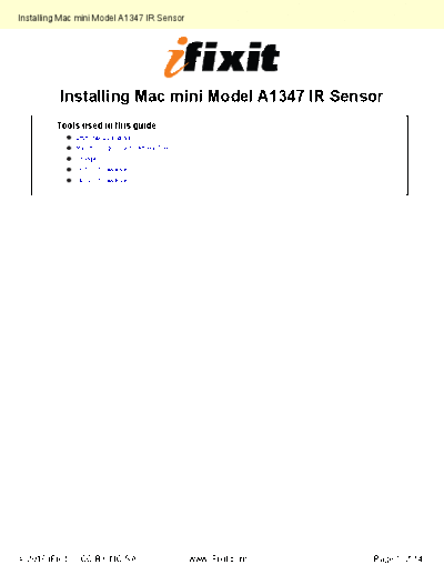 apple Installing-IR-Sensor-3166  apple Mac Desktops Mac Mini Mac mini Model A1347 Installing-IR-Sensor-3166.pdf