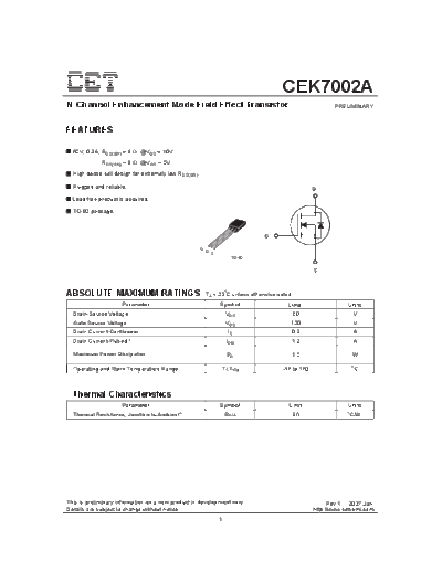 CET cek7002a  . Electronic Components Datasheets Active components Transistors CET cek7002a.pdf