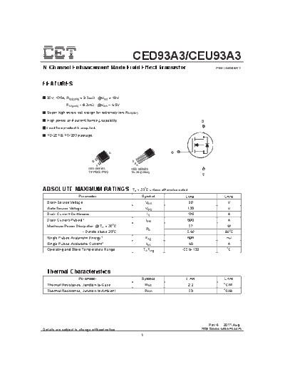CET ceu93a3 ced93a3  . Electronic Components Datasheets Active components Transistors CET ceu93a3_ced93a3.pdf