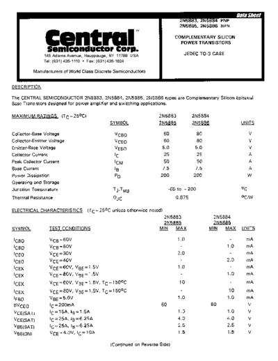 Central 2n5883 2n5884 2n5885 2n5886 2  . Electronic Components Datasheets Active components Transistors Central 2n5883_2n5884_2n5885_2n5886_2.pdf