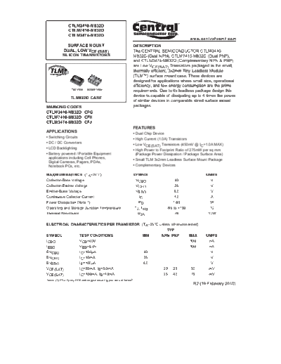 Central ctlm3410 ctlm7410 ctlm3474-m832d  . Electronic Components Datasheets Active components Transistors Central ctlm3410_ctlm7410_ctlm3474-m832d.pdf