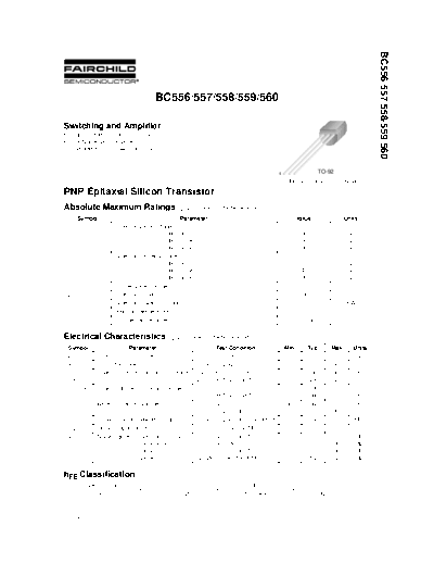 Fairchild Semiconductor bc556 bc557 bc558 bc559 bc560 . Electronic Components Datasheets Active components Transistors Fairchild Semiconductor bc556_bc557_bc558_bc559_bc560.pdf