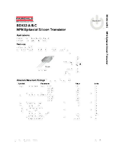 Fairchild Semiconductor bdx53c  . Electronic Components Datasheets Active components Transistors Fairchild Semiconductor bdx53c.pdf