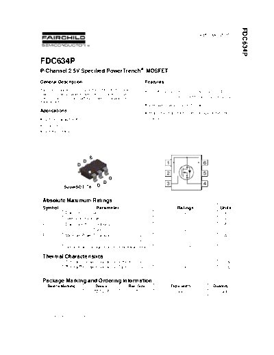 Fairchild Semiconductor fdc634p  . Electronic Components Datasheets Active components Transistors Fairchild Semiconductor fdc634p.pdf