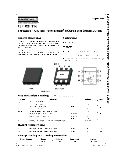 Fairchild Semiconductor fdfm2p110  . Electronic Components Datasheets Active components Transistors Fairchild Semiconductor fdfm2p110.pdf