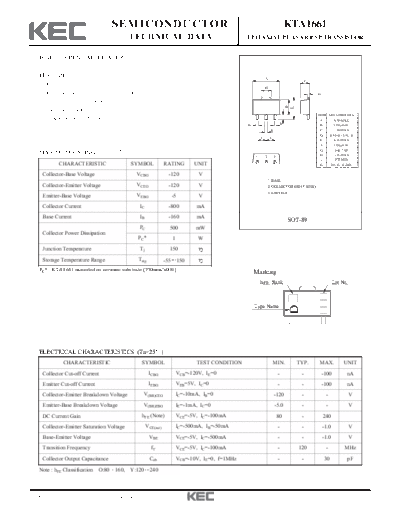 . Electronic Components Datasheets kta1661  . Electronic Components Datasheets Active components Transistors KEC kta1661.pdf