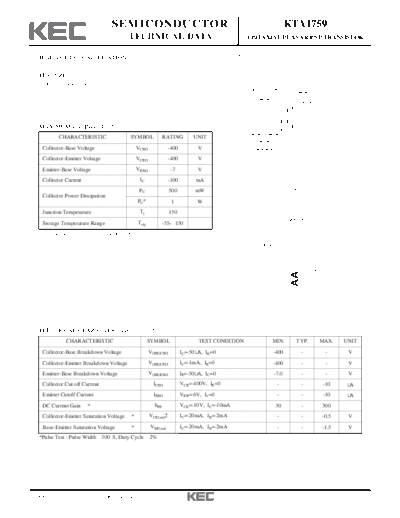 KEC kta1759  . Electronic Components Datasheets Active components Transistors KEC kta1759.pdf