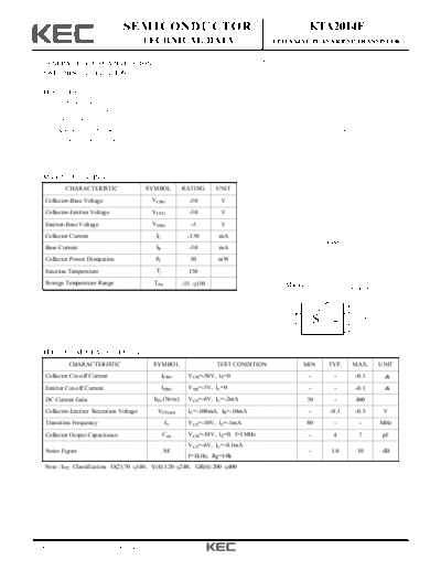 KEC kta2014f  . Electronic Components Datasheets Active components Transistors KEC kta2014f.pdf