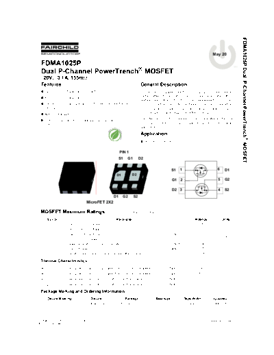 Fairchild Semiconductor fdma1025p  . Electronic Components Datasheets Active components Transistors Fairchild Semiconductor fdma1025p.pdf