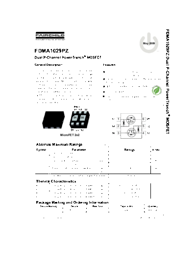 Fairchild Semiconductor fdma1029pz  . Electronic Components Datasheets Active components Transistors Fairchild Semiconductor fdma1029pz.pdf