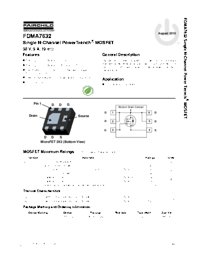 Fairchild Semiconductor fdma7632  . Electronic Components Datasheets Active components Transistors Fairchild Semiconductor fdma7632.pdf