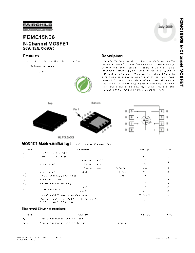 Fairchild Semiconductor fdmc15n06  . Electronic Components Datasheets Active components Transistors Fairchild Semiconductor fdmc15n06.pdf