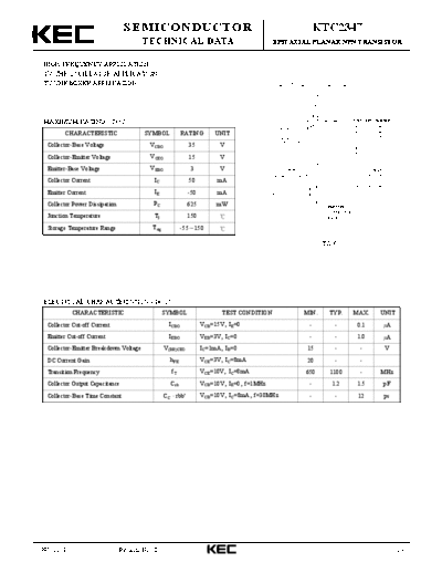 KEC ktc2347  . Electronic Components Datasheets Active components Transistors KEC ktc2347.pdf