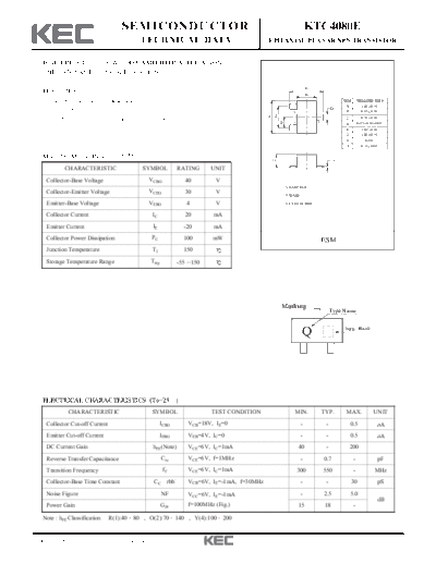 . Electronic Components Datasheets ktc4080e  . Electronic Components Datasheets Active components Transistors KEC ktc4080e.pdf