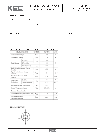 KEC kf50n06p  . Electronic Components Datasheets Active components Transistors KEC kf50n06p.pdf