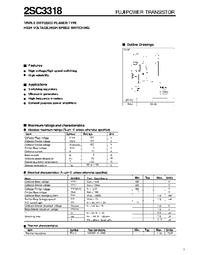 Fuji 2sc3318  . Electronic Components Datasheets Active components Transistors Fuji 2sc3318.pdf