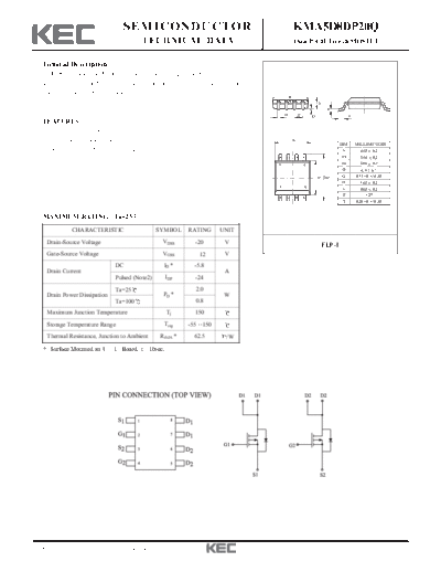 KEC kma5d8dp20q  . Electronic Components Datasheets Active components Transistors KEC kma5d8dp20q.pdf