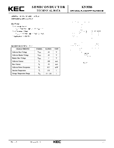 KEC kn3906  . Electronic Components Datasheets Active components Transistors KEC kn3906.pdf