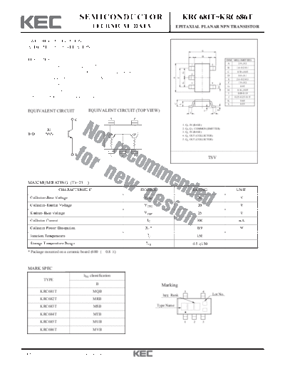 KEC krc681t  . Electronic Components Datasheets Active components Transistors KEC krc681t.pdf
