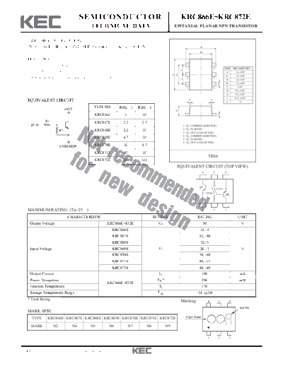 KEC krc867e  . Electronic Components Datasheets Active components Transistors KEC krc867e.pdf